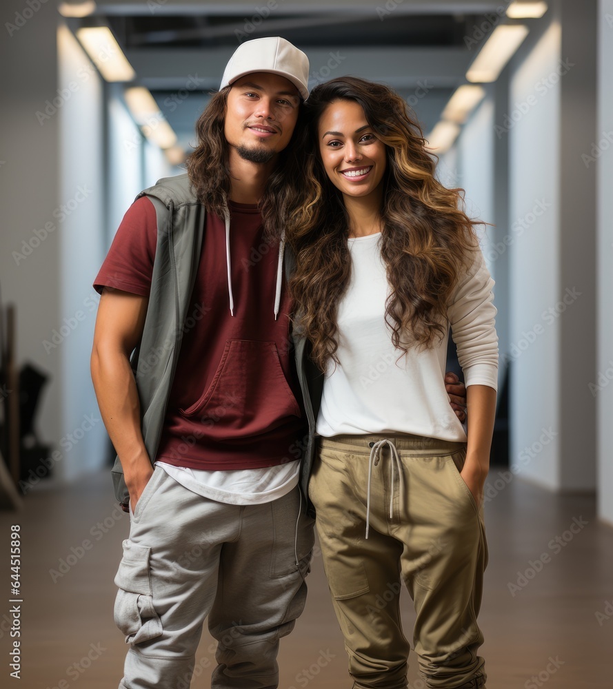 Fototapeta premium man and woman smiling