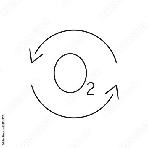 Recycle oxygen icon line style isolated on white background. Vector illustration