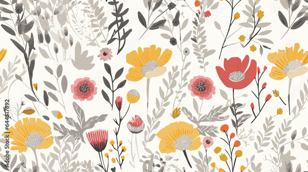 Seamless vector floral pattern, seamless flowers pattern , floral pattern, flowers pattern For summer print dress, flowers print. Modern botanical pattern, Fashionable template.