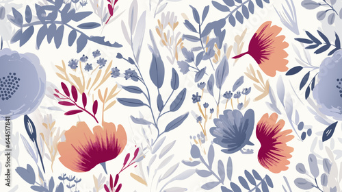 Seamless vector floral pattern  seamless flowers pattern   floral pattern  flowers pattern For summer print dress  flowers print. Modern botanical pattern  Fashionable template.