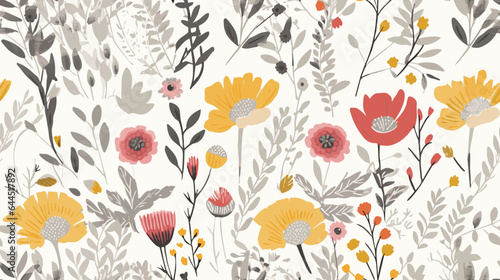 Seamless vector floral pattern, seamless flowers pattern , floral pattern, flowers pattern For summer print dress, flowers print. Modern botanical pattern, Fashionable template.