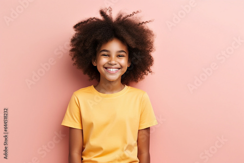 Generative AI ai technology picture of cute little girl smiling excited overjoyed