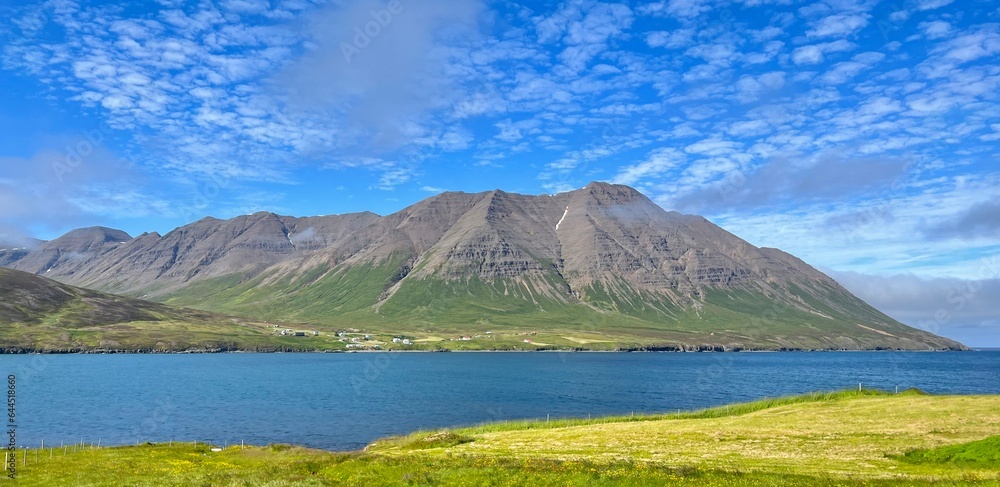 Beautiful scenery of Olafsjordur in Iceland
