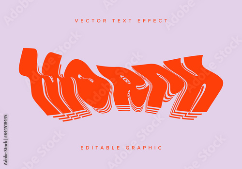 Red Warped Text Effect Mockup