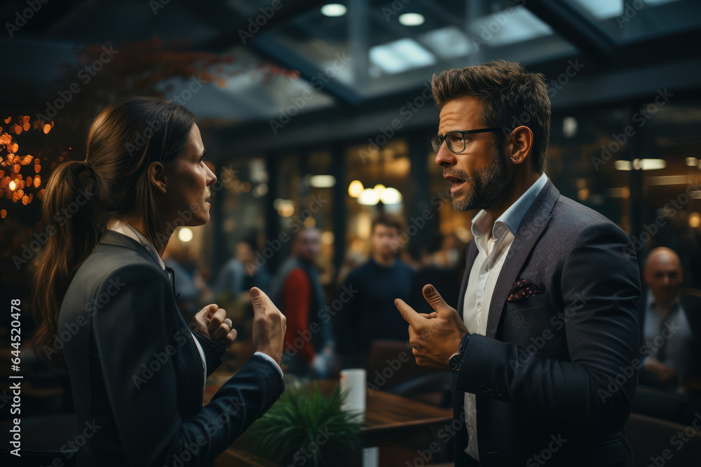 Colleagues arguing in the office, depicting workplace problems and conflicts. Generative Ai. Colleagues arguing in the office, depicting workplace problems and conflicts. Generative Ai.