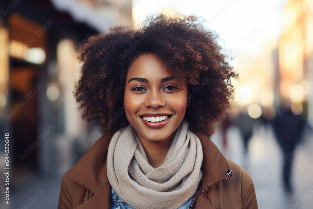 Young woman on the street having walk Generative AI picture Young woman on the street having walk Generative AI picture