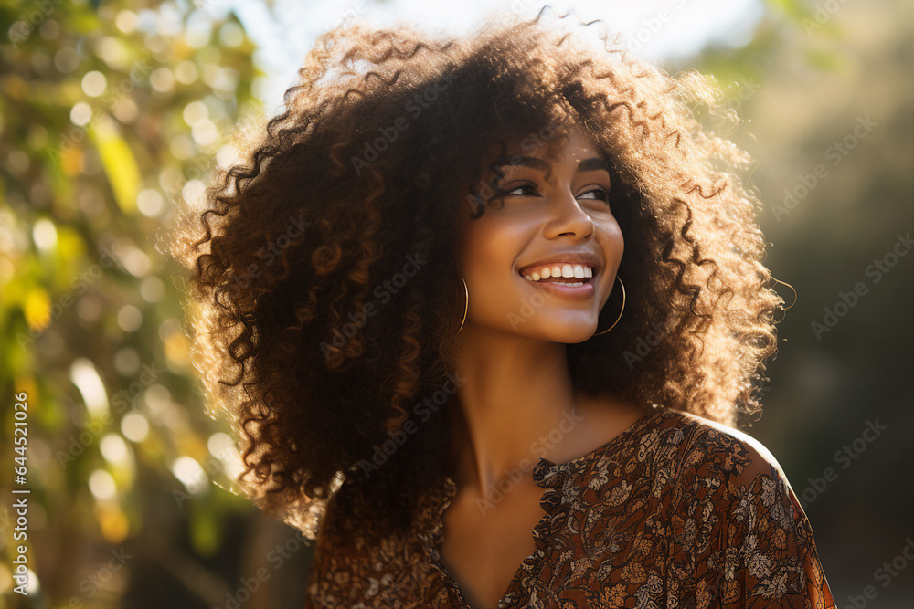 Charming young woman overjoyed in the city outdoors made by Generative AI Charming young woman overjoyed in the city outdoors made by Generative AI