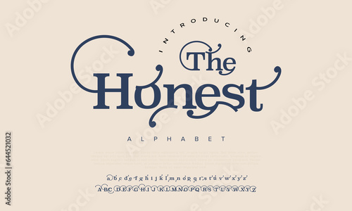 Elegant Font Uppercase Lowercase and Number. Classic Lettering Minimal Fashion Designs. Typography modern serif fonts regular decorative vintage concept. vector illustration