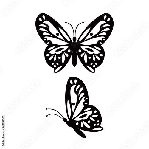 Wallpaper Mural butterfly silhouette design vector illustration. insect sign and symbol use for wedding decoration. Torontodigital.ca