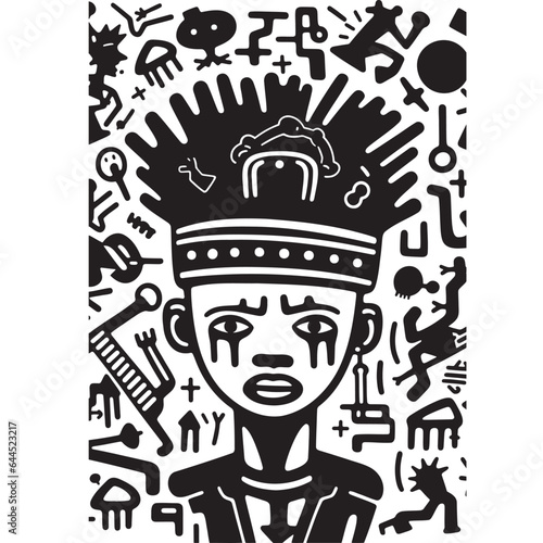 black graffiti punk flash hand drawn vector graphic