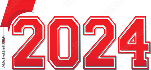 2024 Logo Red Graduation Graphic