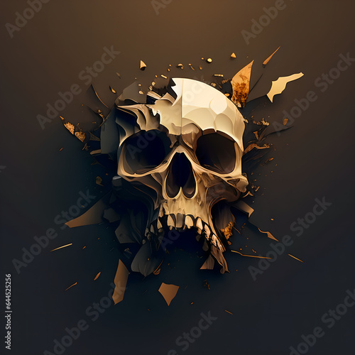 Skull illustration, multipurpose illustration, terrifying skull design.