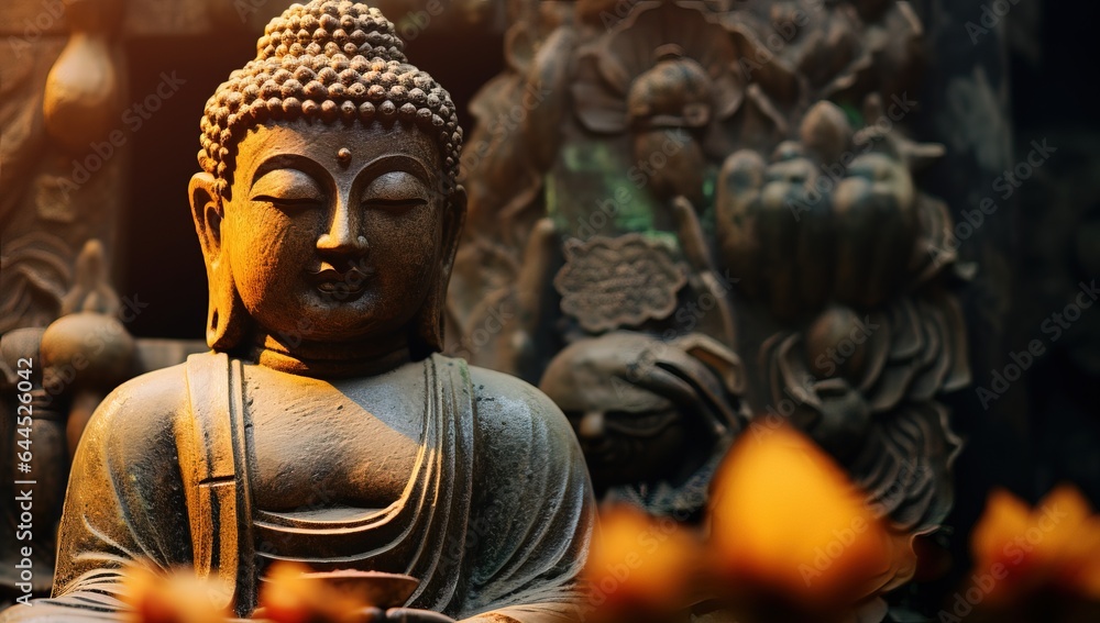 Buddha statue in Buddhist temple. Buddha statue in Buddhist temple.