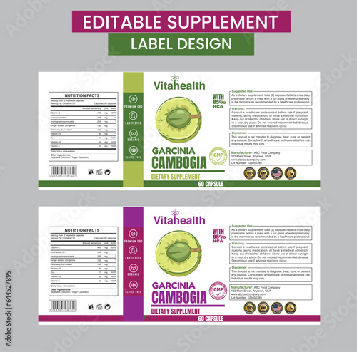 Supplement label design,supplement label template,packaging label,supplement ,vitamin label,	