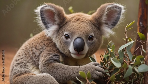 koala with leaves in the forest