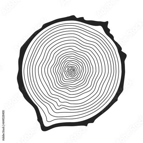 Wavy line ring pattern.Wood grain texture.Trees.Tree stumps pattern vector illustration