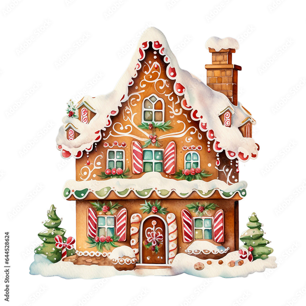 Gingerbread house on white Gingerbread house on white