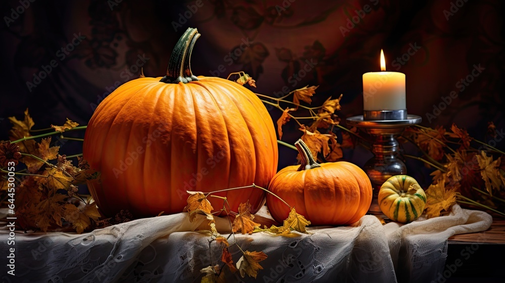 Obraz premium Halloween decoration with pumpkin