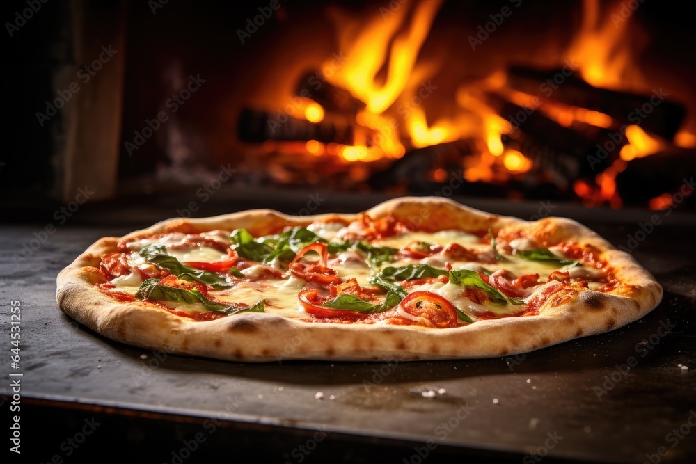 Generative ai of mouthwatering Italian pizza straight from the oven.