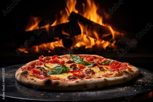 Generative ai of mouthwatering Italian pizza straight from the oven.