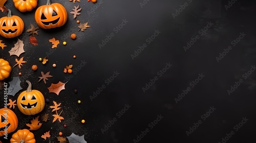 Top view of halloween background for children Top view of halloween background for children