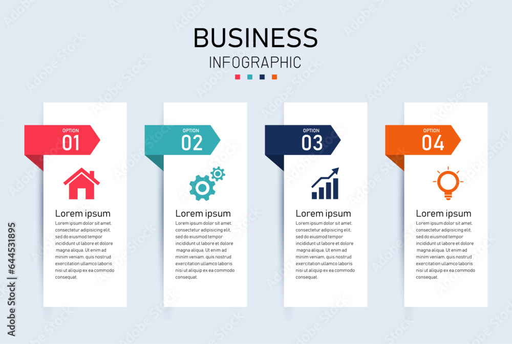 Creative business infographic template with icons and 4 options or steps. can be used for process, presentations, layout, banner. business and finance concept. Creative business infographic template with icons and 4 options or steps. can be used for process, presentations, layout, banner. business and finance concept.