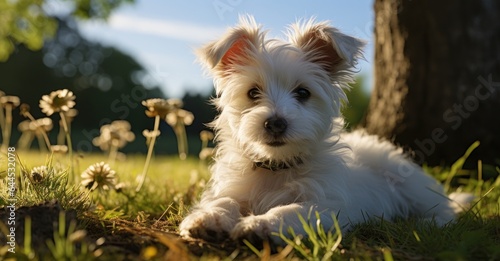Cute white Bichon Maltese puppy © RWC