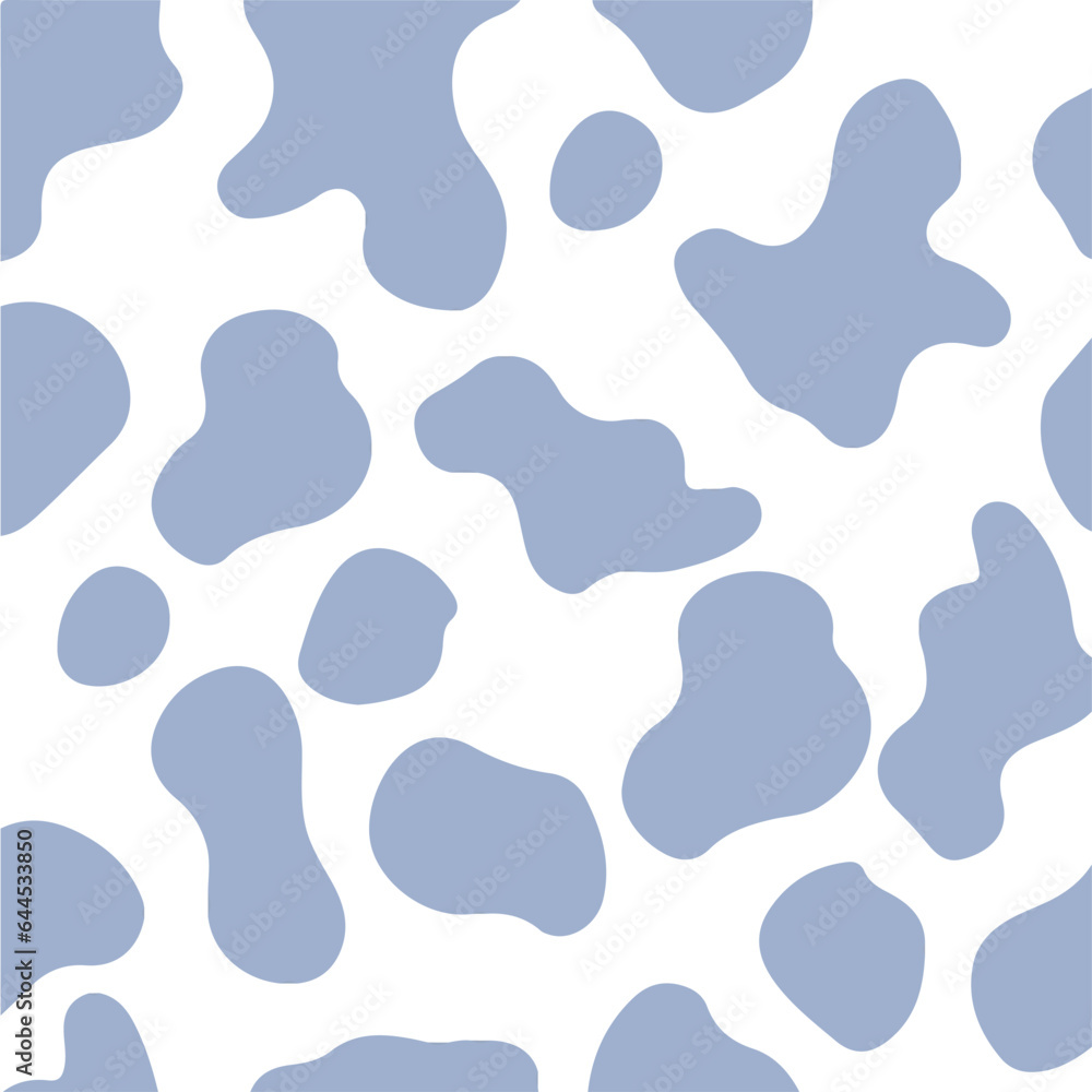 Fototapeta premium blue moo print -seamless moo pattern print - cow aesthetic