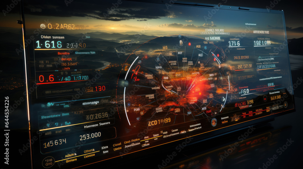 Futuristic virtual graphic touch user interface showing big data analytic. Futuristic virtual graphic touch user interface showing big data analytic.