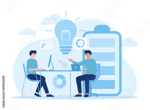 Business brainstorming concept flat illustration