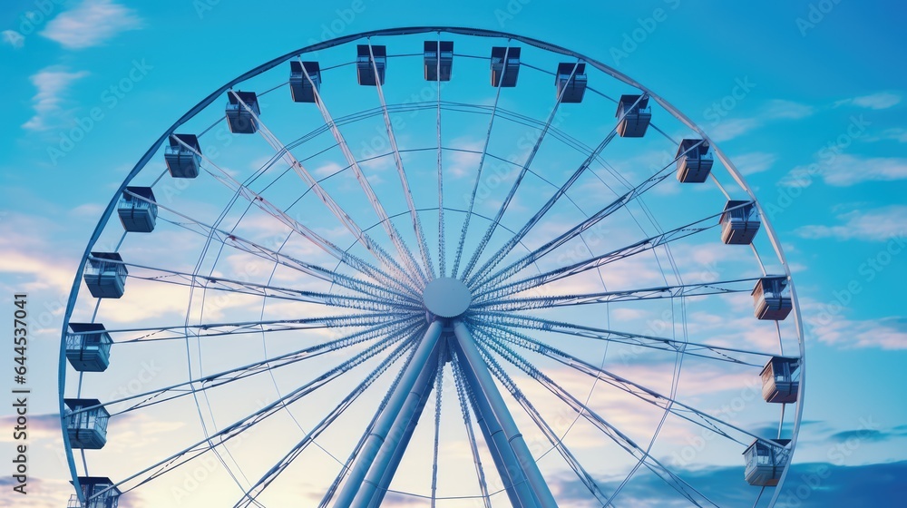 Joyful Outdoor Entertainment: Ferris Wheel at Amusement Park