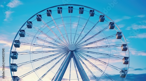 Joyful Outdoor Entertainment  Ferris Wheel at Amusement Park