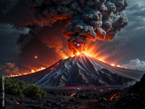 Volcano in the mountains