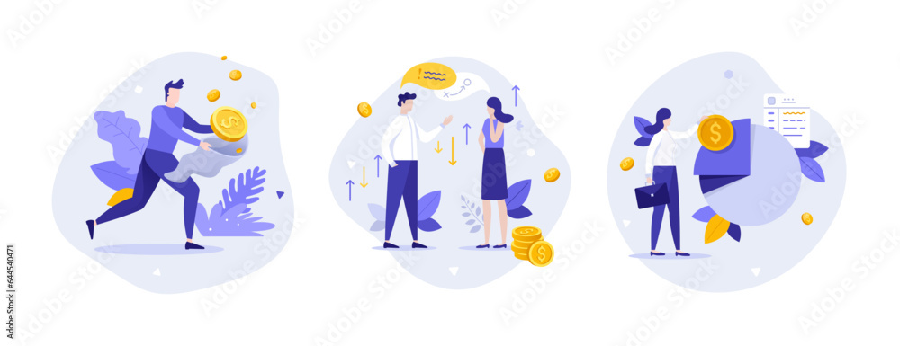 Set of business characters vector illustration Set of business characters vector illustration