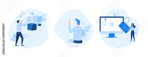Set of business characters vector illustration