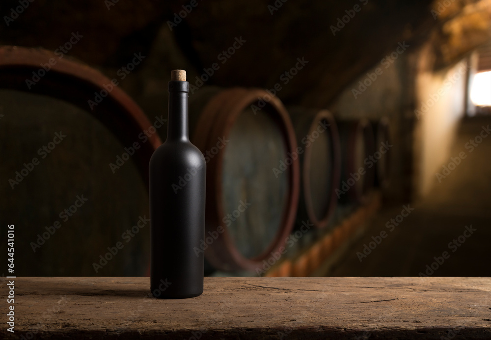 Bottle of wine pothography. Classy style, Mock up. High quality photo