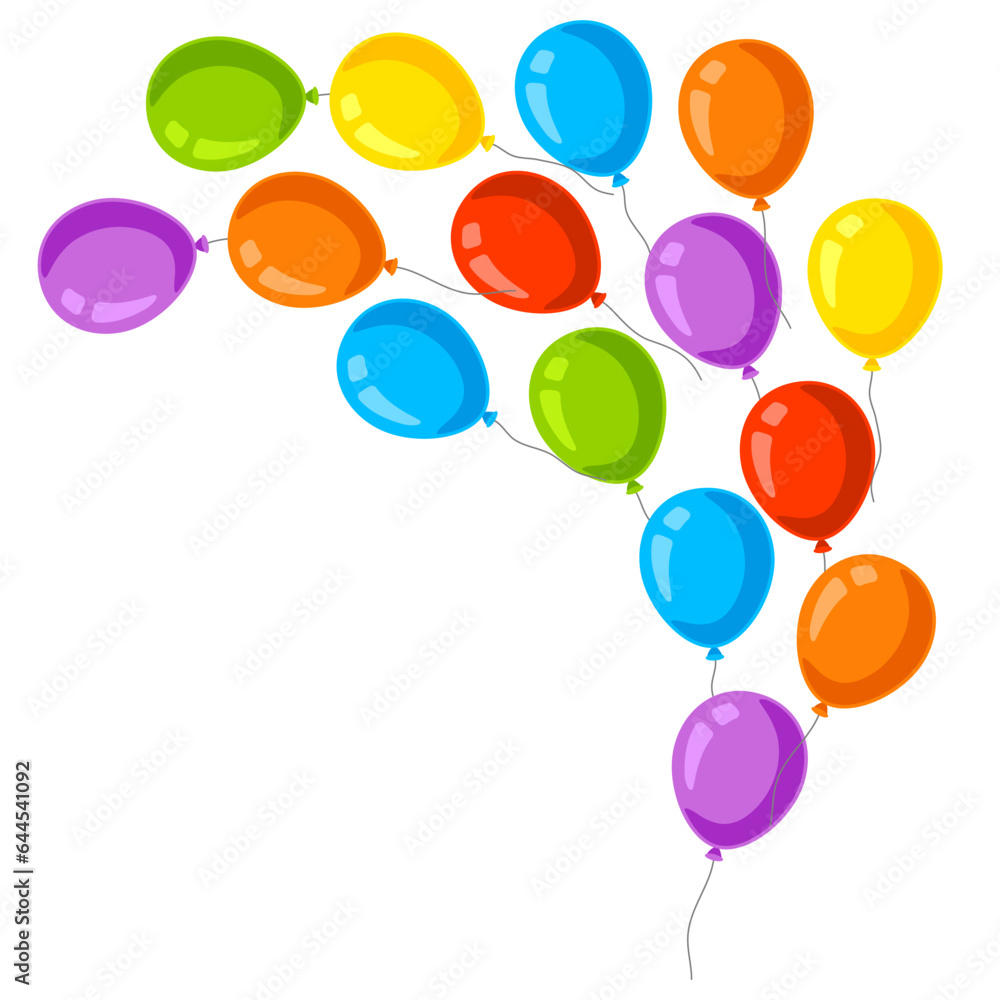 Color balloons background. Happy Birthday and party illustration.