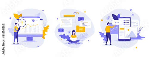 Set of business characters vector illustration