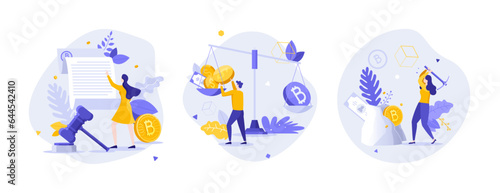 Set of business characters vector illustration