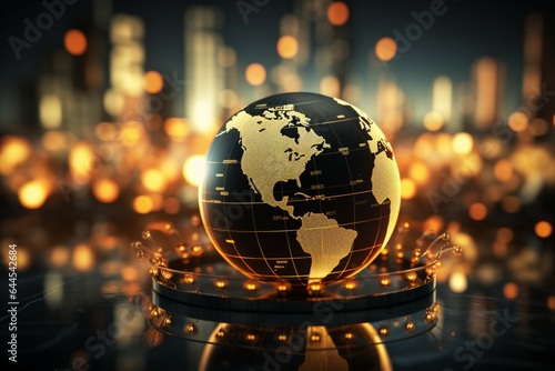 A blend of global finance and investment graph in a blurred setting
