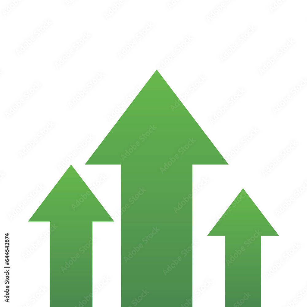 big green arrow pointing up followed by other little arrows represent profit progress financial boom big green arrow pointing up followed by other little arrows represent profit progress financial boom