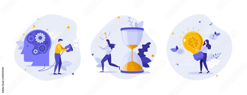 Set of business characters vector illustration