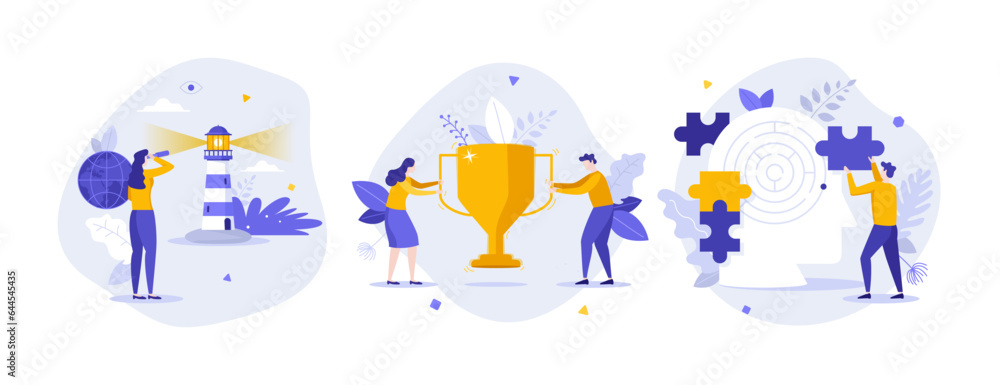 Set of business characters vector illustration