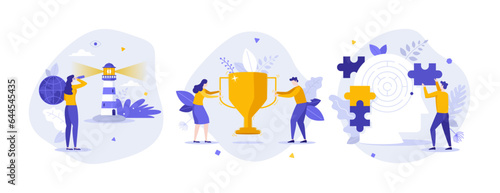 Set of business characters vector illustration