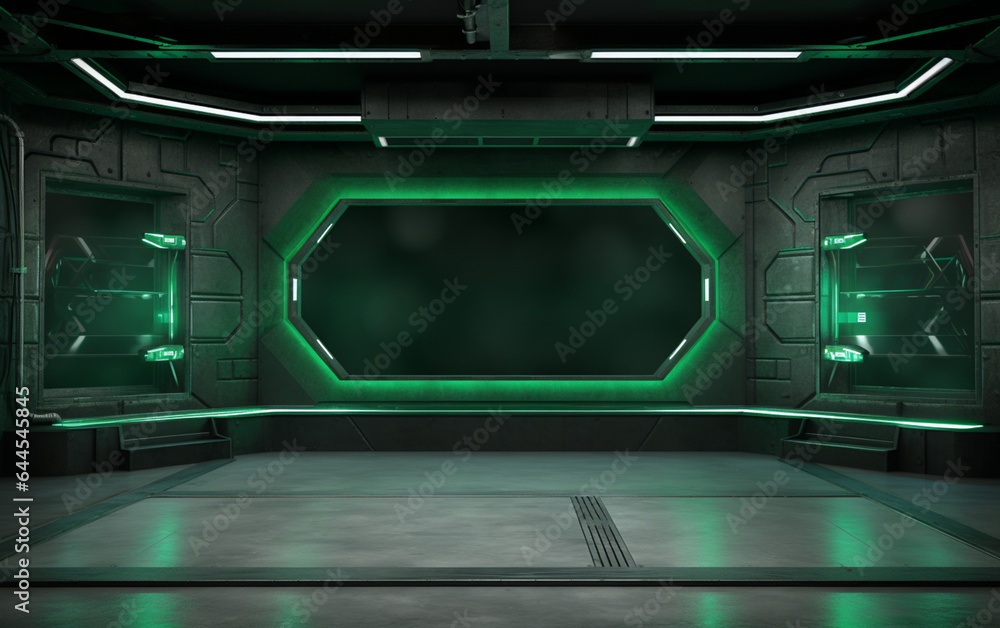 Obraz premium Industrial TV show backdrop. Ideal for virtual tracking system sets. 3D rendering