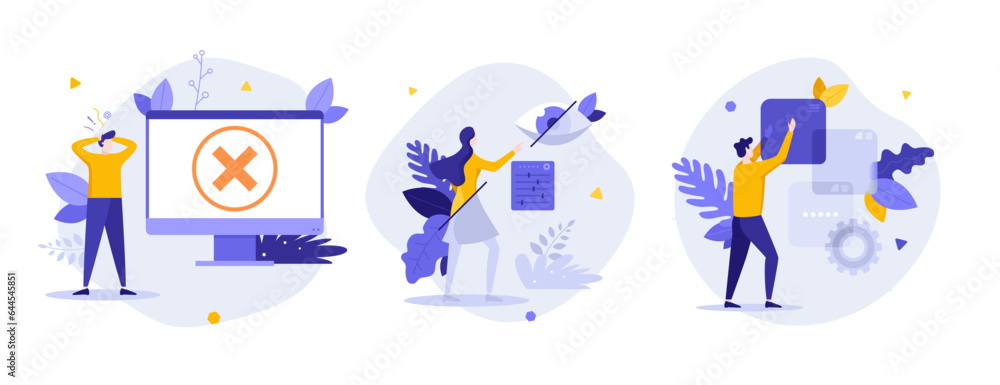 Fototapeta premium Set of business characters vector illustration