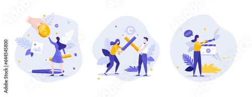 Set of business characters vector illustration