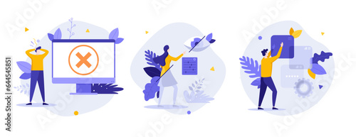 Set of business characters vector illustration