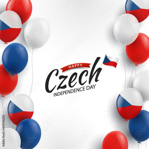 Vector Illustration of  Czech Independence Day. Background with balloons
