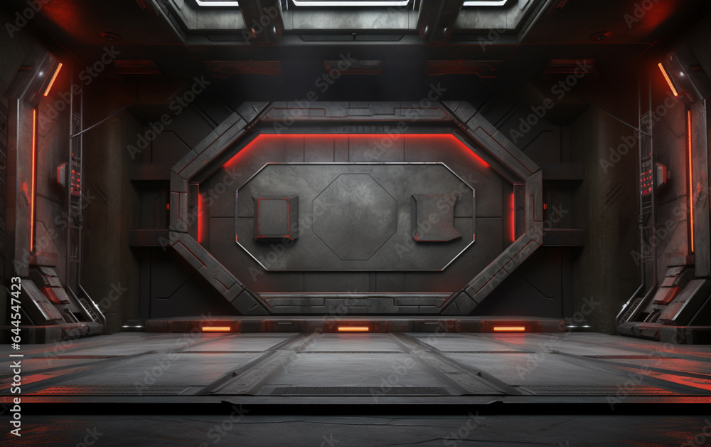 Obraz premium Industrial TV show backdrop. Ideal for virtual tracking system sets. 3D rendering 